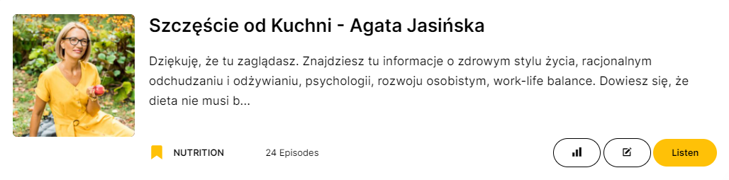 podcast Agata Jasińska Psychodietetyk Szczęście od kuchni